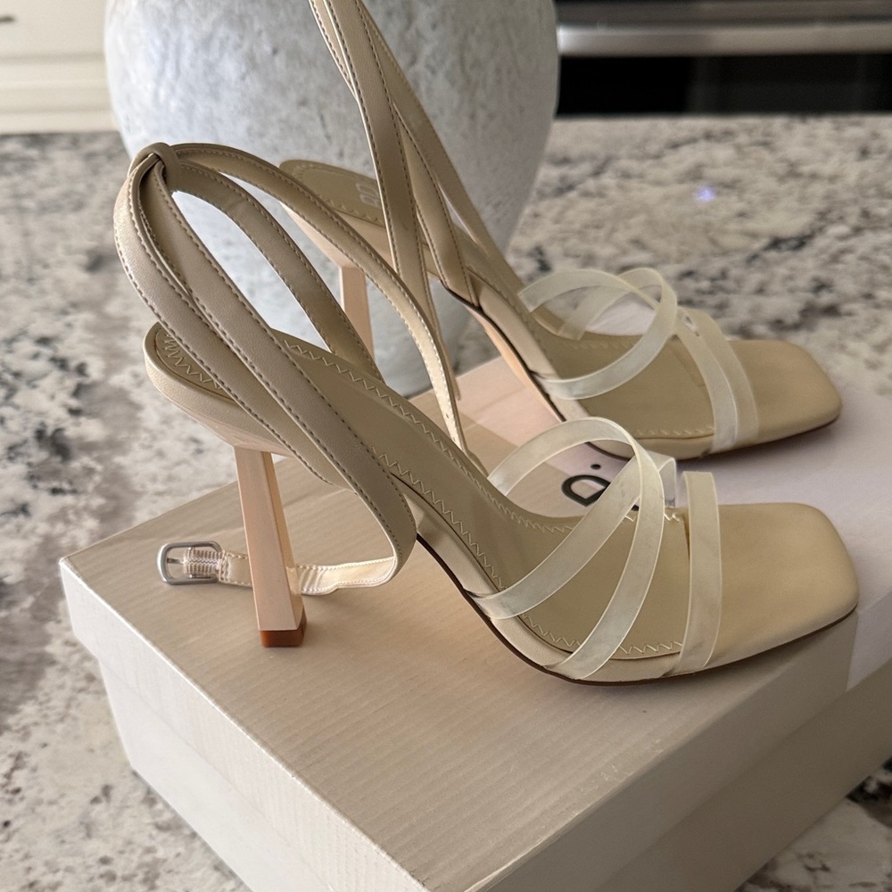 BP Cream Strappy Heeled Sandals 6M